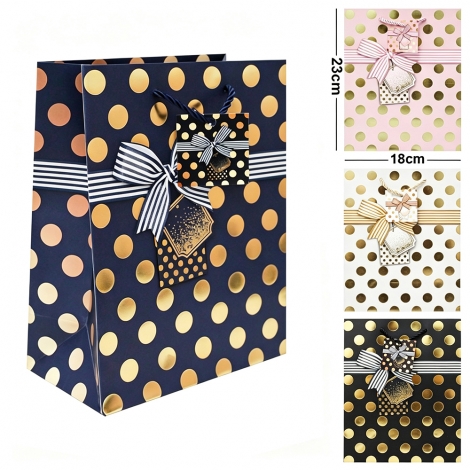BOLSA SACOLA DE PAPEL PARA PRESENTE LUXO POA COM LACO P 23X18X10CM