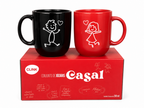 JOGO DE CANECA XICARA DE PORCELANA CASAL ESSE E O MEU HOMEM / ESSA E A MINHA MULHER COM 2 PECAS 310ML