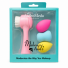 ESCOVA LIMPEZA FACIAL 2 EM 1 COM ESPONJA MASSAGEADORA SILICONE + 3 ESPONJAS PARA MAQUIAGEM GOTA MAKEUP TOOLS
