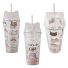 COPO COM TAMPA E CANUDO DE PLASTICO ANIMAIS 680ML