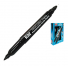 PINCEL MARCADOR PERMANENTE PRETO P.DUPLA KZ946PT