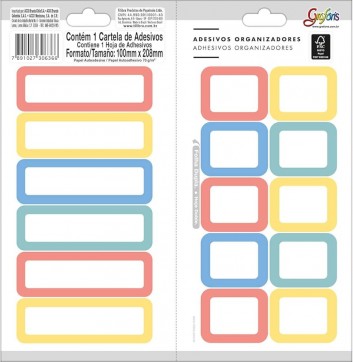 ADESIVOS ORGANIZADORES TILIBRA GRAFON'S - 16 ETIQUETAS