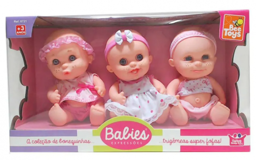 BONECA BABIES EXPRESSÕES TRIGÊMEAS