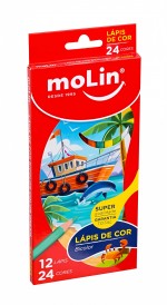 LÁPIS DE COR MOLIN BICOLOR 12 PEÇAS
